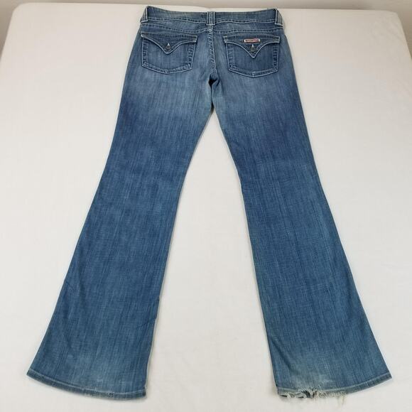 HUDSON Jeans Womens 30 Blue Flare Stretch Y2K Low Rise Made in USA W170DHA - Picture 2 of 12